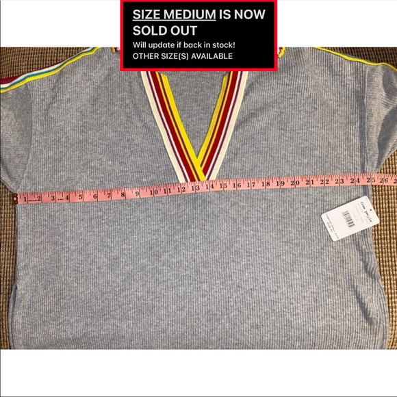 🏷 🆕 Free People Gray Crotchet Collar Sweater Top - Picture 9 of 16